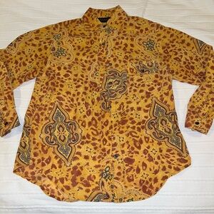 RARE Silk Cheetah+Paisley Print Silk Blouse